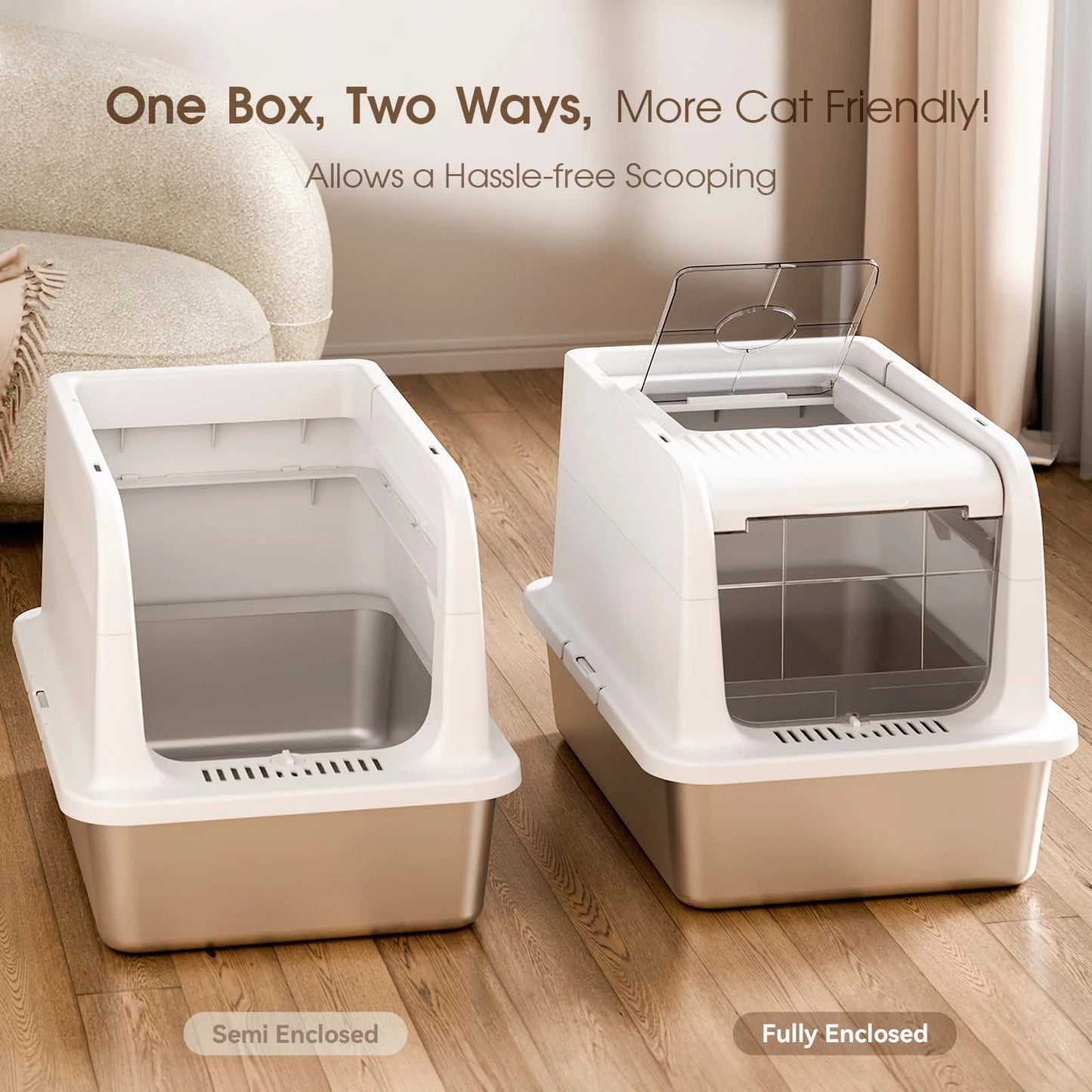 COURPAL Stainless Steel Litter Box